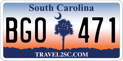 SC license plate BGO471