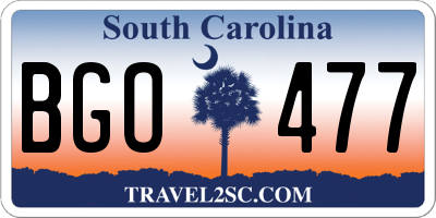 SC license plate BGO477
