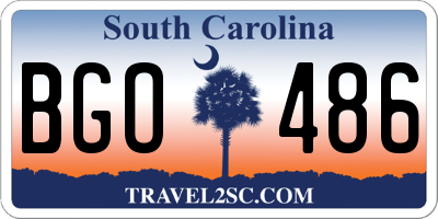 SC license plate BGO486