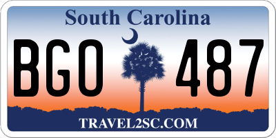 SC license plate BGO487
