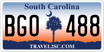 SC license plate BGO488