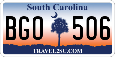 SC license plate BGO506