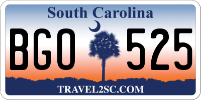 SC license plate BGO525