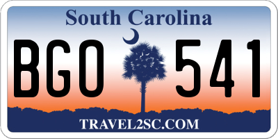 SC license plate BGO541