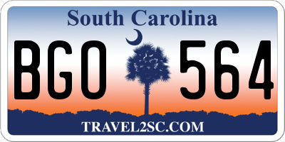 SC license plate BGO564