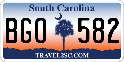 SC license plate BGO582