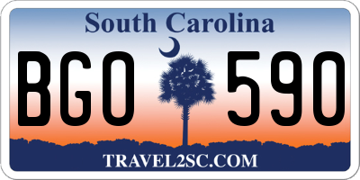SC license plate BGO590