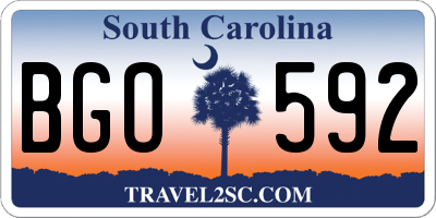 SC license plate BGO592