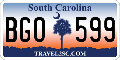 SC license plate BGO599