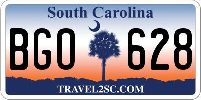 SC license plate BGO628