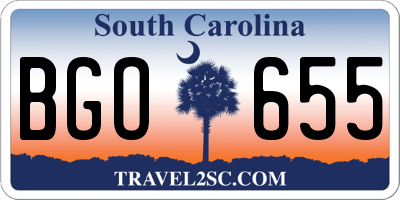 SC license plate BGO655