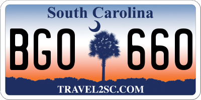 SC license plate BGO660