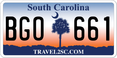 SC license plate BGO661