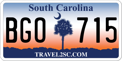 SC license plate BGO715