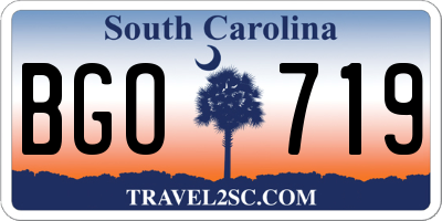 SC license plate BGO719