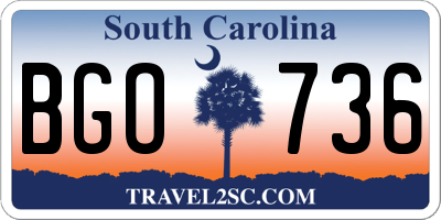 SC license plate BGO736