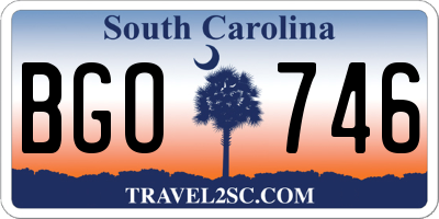 SC license plate BGO746