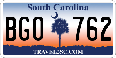 SC license plate BGO762
