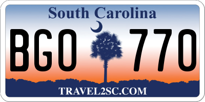 SC license plate BGO770