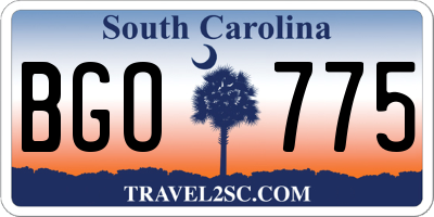SC license plate BGO775