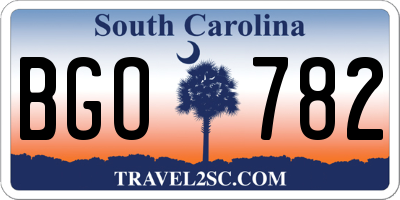 SC license plate BGO782