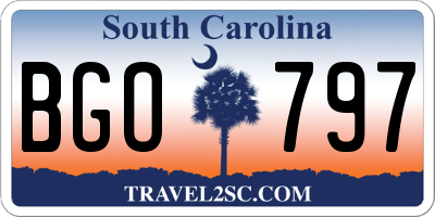 SC license plate BGO797