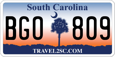SC license plate BGO809
