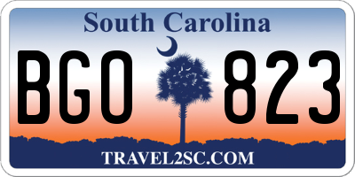 SC license plate BGO823