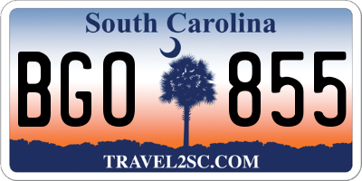 SC license plate BGO855