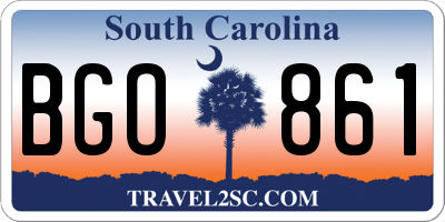SC license plate BGO861