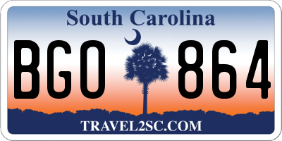 SC license plate BGO864
