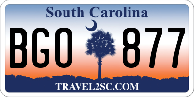 SC license plate BGO877