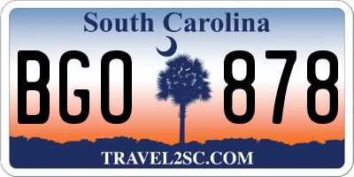 SC license plate BGO878
