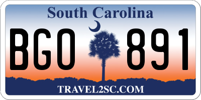 SC license plate BGO891