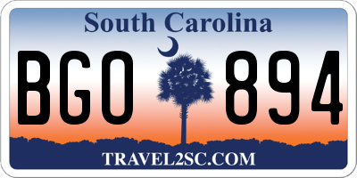 SC license plate BGO894