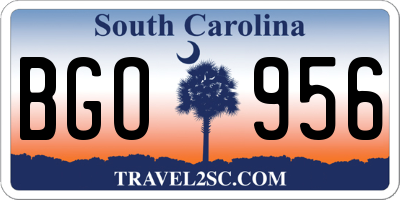 SC license plate BGO956