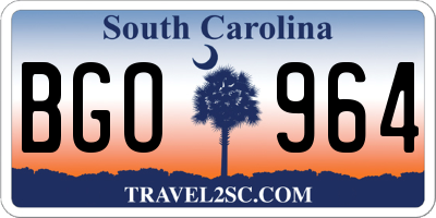 SC license plate BGO964