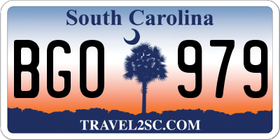 SC license plate BGO979