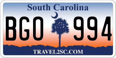SC license plate BGO994