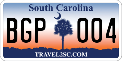 SC license plate BGP004