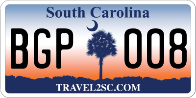 SC license plate BGP008