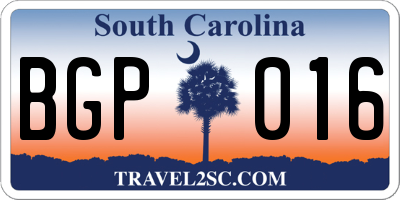 SC license plate BGP016