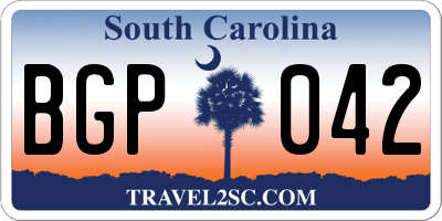 SC license plate BGP042