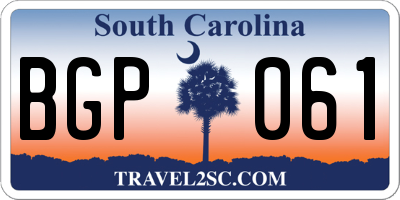 SC license plate BGP061