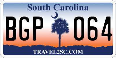SC license plate BGP064