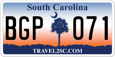 SC license plate BGP071