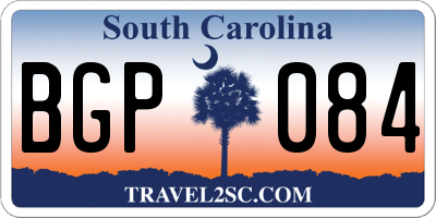 SC license plate BGP084