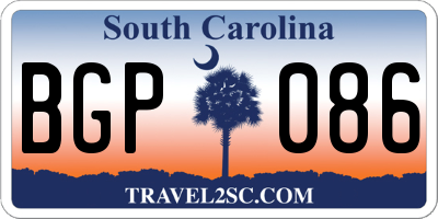 SC license plate BGP086