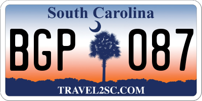 SC license plate BGP087