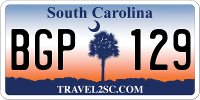 SC license plate BGP129